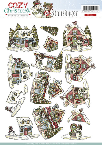 Nr. 3 Cozy Christmas 3D-Uitdrukvel Push-Out Yvonne Creations