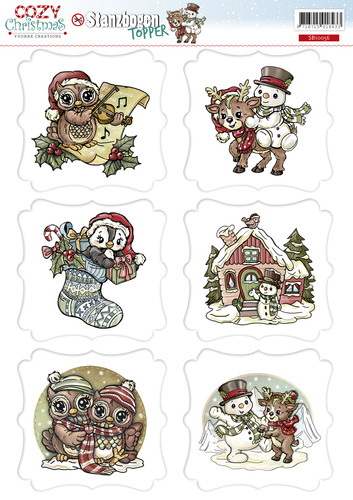 Nr. 4 Topper Cozy Christmas 3D-Uitdrukvel Push-Out Yvonne Creations