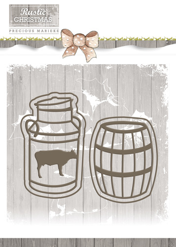 Die - Precious Marieke - Rustic Christmas - Milk Churn and Barrel Die - Precious Marieke - Rustic Christmas - Milk Churn and Barrel