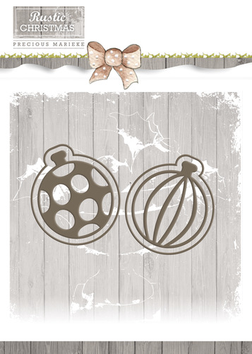 Die - Precious Marieke - Rustic Christmas - Bauble Set Die - Precious Marieke - Rustic Christmas - Bauble Set