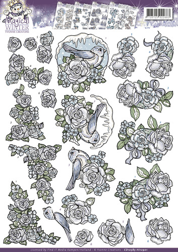 Flowers - Magical winter 3D-Knipvel Yvonne Creations