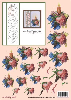Kaars en Roos Stitching Sheets by Ann's Paper Art Kaars en Roos Stitching Sheets by Ann's Paper Art