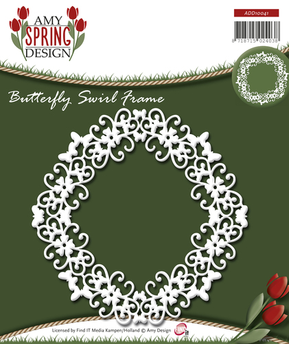 Die - Amy Design - Spring - Butterfly Swirl Frame Die - Amy Design - Spring - Butterfly Swirl Frame