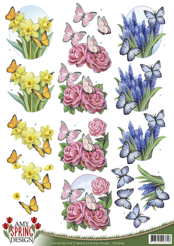 Butterflies - Spring 3D-Knipvel Amy Design