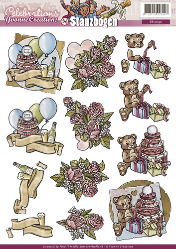 Nr. 4 Celebrations 3D-Uitdrukvel Push-Out Yvonne Creations 