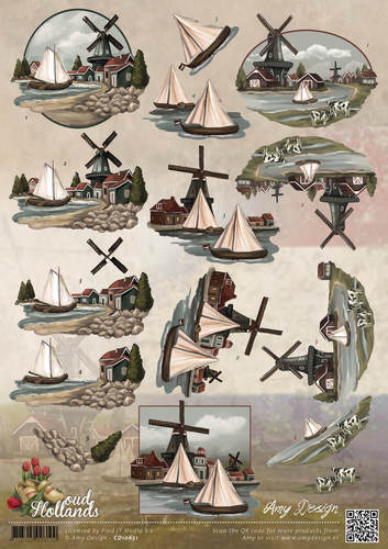 Windmolens - Oud-Hollands 3D-Knipvel Amy Design Windmolens - Oud-Hollands 3D-Knipvel Amy Design