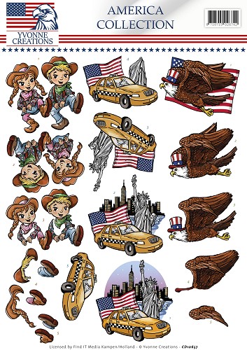 Cowboy & -girl - America Collection 3D-Knipvel Yvonne Creations