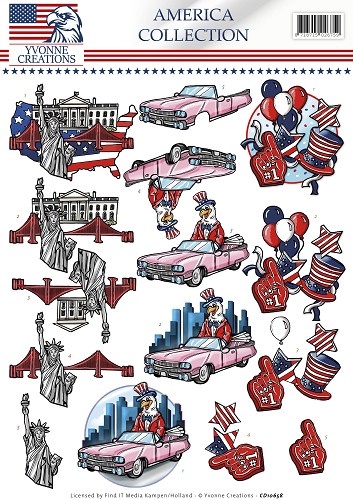 Statue of Liberty America Collection 3D-Knipvel Yvonne Creations