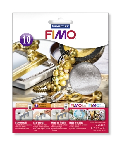 Fimo bladmetaal zilver 10 vel
