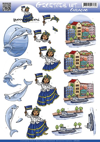 Groetjes uit... Curacao 3D-Knipvel Yvonne Creations