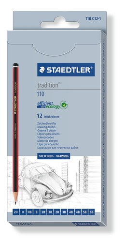 tradition potlood - etui 12 hardheden tradition potlood - etui 12 hardheden