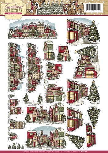 Huisjes - Traditional Christmas 3D-Knipvel Yvonne Creations