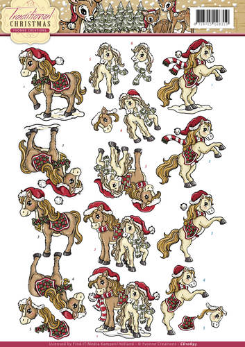 Paardjes - Traditional Christmas 3D-Knipvel Yvonne Creations