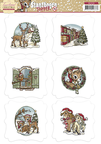 Nr. 1 Topper Traditional Christmas 3D-Uitdrukvel Push-Out Yvonne Creations