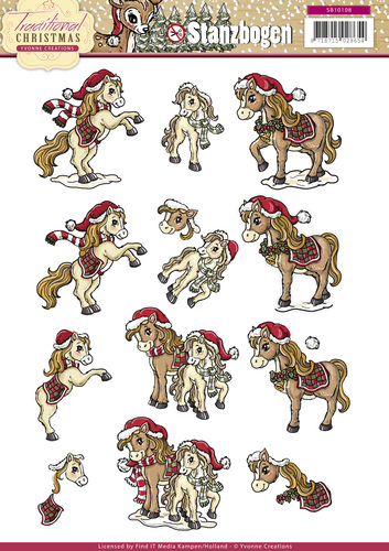 Nr. 4 Traditional Christmas 3D-Uitdrukvel Push-Out Yvonne Creations