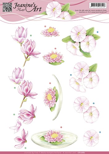 Roze bloemen 3D-Knipvel Jeanine's Art Roze bloemen 3D-Knipvel Jeanine's Art