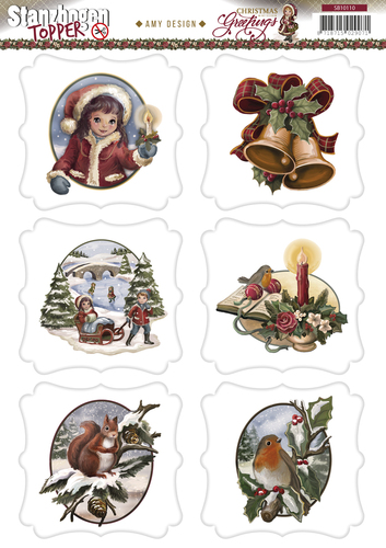 Topper Christmas Greetings 3D-Uitdrukvel Push-Out Amy Design