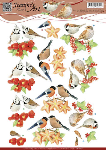 Rode Vogeltjes 3D-Knipvel Jeanine's Art Rode Vogeltjes 3D-Knipvel Jeanine's Art