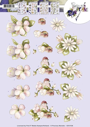 Roze Bloemen 3D-Knipvel Precious Marieke Roze Bloemen 3D-Knipvel Precious Marieke