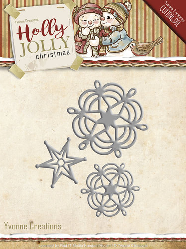 Snowflake and Star - Holly Jolly - Snijmal - Yvonne Creations