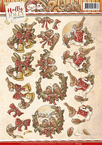 Birds - Holly Jolly 3D-Knipvel Yvonne Creations