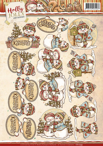 Snowmen - Holly Jolly 3D-Knipvel Yvonne Creations