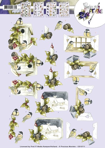 Kerstvogeltjes 3D-Knipvel Precious Marieke Kerstvogeltjes 3D-Knipvel Precious Marieke