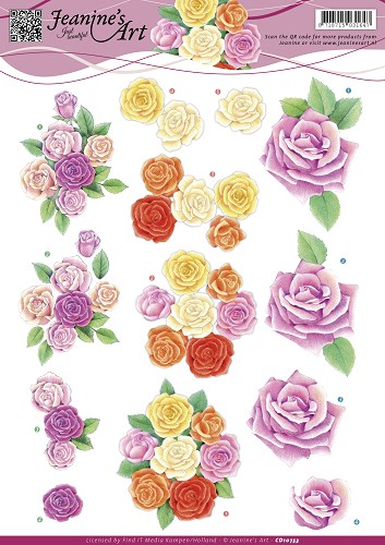 Roze rozen 3D-Knipvel Jeanine's Art Roze rozen 3D-Knipvel Jeanine's Art