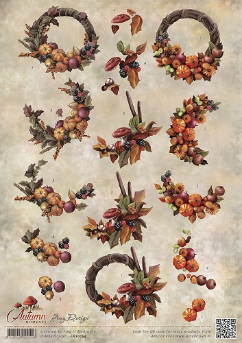 Herfstkransen - Autumn Moments 3D-Knipvel Amy Design