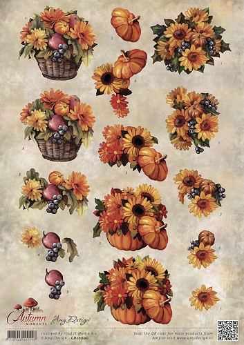 Herfstbloemen - Autumn Moments 3D-Knipvel Amy Design