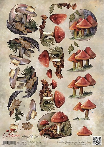 Paddenstoelen - Autumn Moments 3D-Knipvel Amy Design Paddenstoelen - Autumn Moments 3D-Knipvel Amy Design