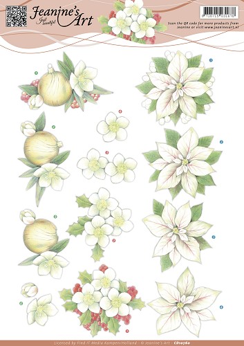 Witte Kerstbloemen 3D-Knipvel Jeanine's Art Witte Kerstbloemen 3D-Knipvel Jeanine's Art