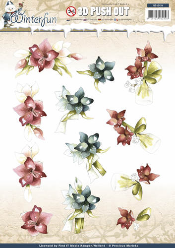 Winterflower Winterfun 3D-Uitdrukvel Push-Out Precious Marieke Winterflower Winterfun 3D-Uitdrukvel Push-Out Precious Marieke