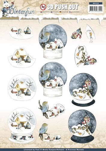 Globe Landscape Winterfun 3D-Uitdrukvel Push-Out Precious Marieke Globe Landscape Winterfun 3D-Uitdrukvel Push-Out Precious Marieke