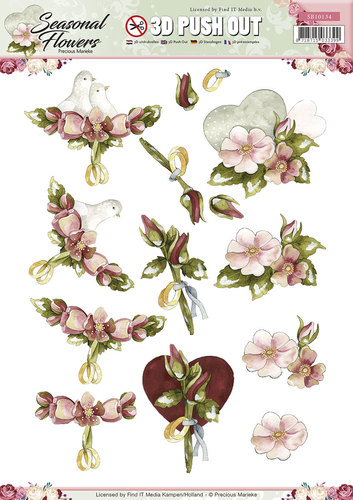 Nr. 1 Seasonal Flowers 3D-Uitdrukvel Push-Out Precious Marieke Nr. 1 Seasonal Flowers 3D-Uitdrukvel Push-Out Precious Marieke