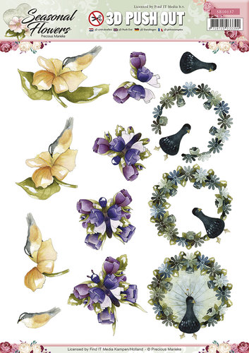 Nr. 3 Seasonal Flowers 3D-Uitdrukvel Push-Out Precious Marieke Nr. 3 Seasonal Flowers 3D-Uitdrukvel Push-Out Precious Marieke