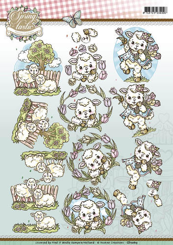 Sheep Spring-tastic 3D-Knipvel Yvonne Creations