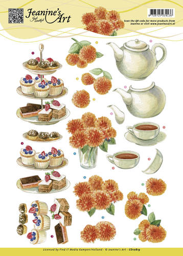 Nr. 1 High Tea 3D-Knipvel Jeanine's Art Nr. 1 High Tea 3D-Knipvel Jeanine's Art