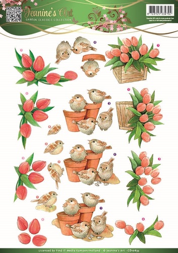 Tulips & Birds Garden Classics 3D-Knipvel Jeanine's Art Tulips & Birds Garden Classics 3D-Knipvel Jeanine's Art