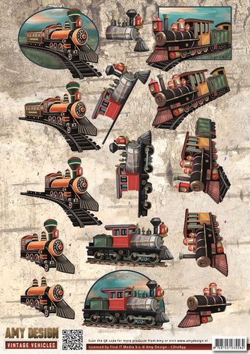 3D Knipvel - Amy Design - Vintage Vehicles - Trains 3D Knipvel - Amy Design - Vintage Vehicles - Trains