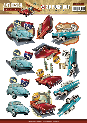 Nr. 1 Vintage Vehicles 3D-Push-Out Amy Design Nr. 1 Vintage Vehicles 3D-Push-Out Amy Design