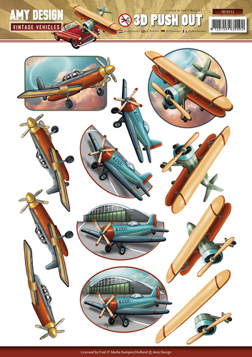Nr. 2 Vintage Vehicles 3D-Push-Out Amy Design