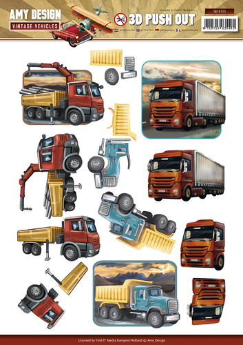 Nr. 3 Vintage Vehicles 3D-Push-Out Amy Design Nr. 3 Vintage Vehicles 3D-Push-Out Amy Design