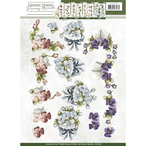 Violets Fantastic Flowers 3D-Knipvel Precious Marieke Violets Fantastic Flowers 3D-Knipvel Precious Marieke