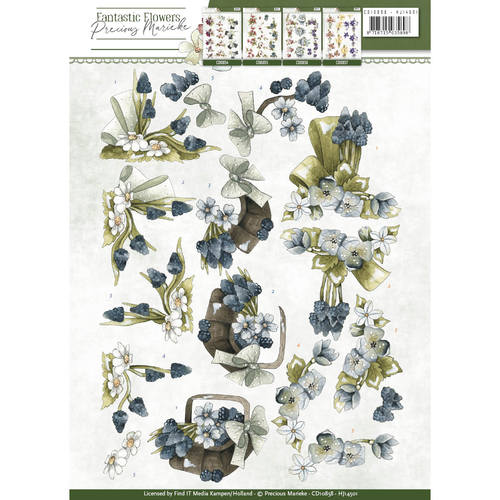 Blue Grapes Fantastic Flowers 3D-Knipvel Precious Marieke Blue Grapes Fantastic Flowers 3D-Knipvel Precious Marieke