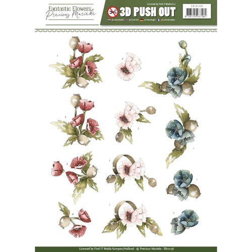 Nr. 2 Fantastic Flowers 3D-Uitdrukvel Push-Out Precious Marieke Nr. 2 Fantastic Flowers 3D-Uitdrukvel Push-Out Precious Marieke