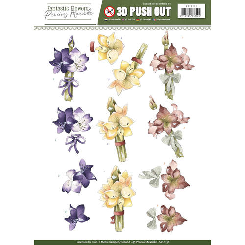 Nr. 4 Fantastic Flowers 3D-Uitdrukvel Push-Out Precious Marieke Nr. 4 Fantastic Flowers 3D-Uitdrukvel Push-Out Precious Marieke