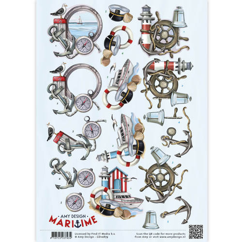 Zee-elementen - Maritime 3D-Knipvel Amy Design Zee-elementen - Maritime 3D-Knipvel Amy Design