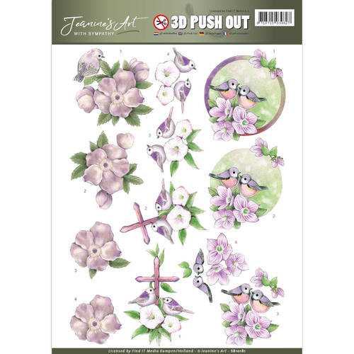 Birds and Flowers With Sympathy 3D-Uitdrukvel Push-Out Jeanine's Art Birds and Flowers With Sympathy 3D-Uitdrukvel Push-Out Jeanine's Art