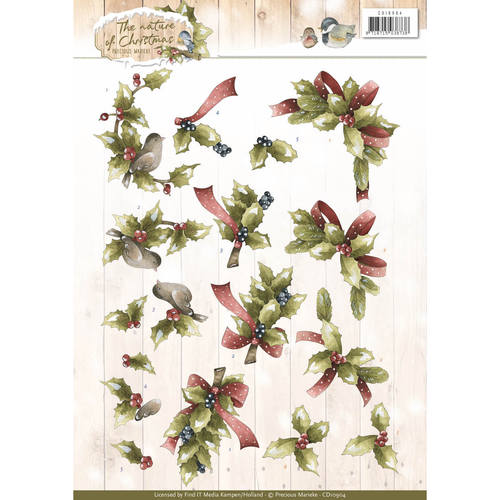 Christmas Holly The Nature of Christmas 3D-Knipvel Precious Marieke Christmas Holly The Nature of Christmas 3D-Knipvel Precious Marieke